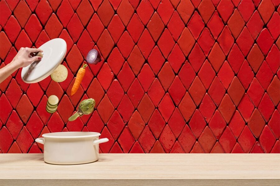 azulejo rojo anitguo