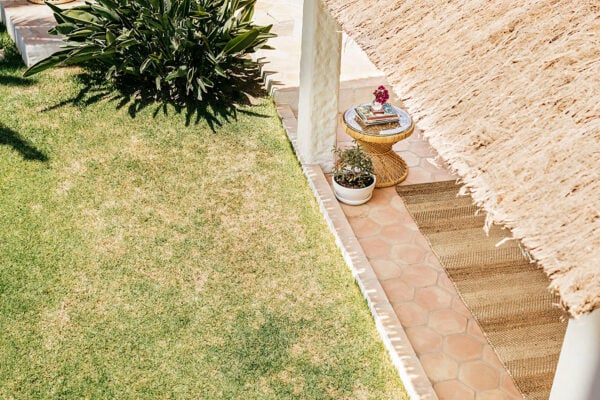 Nuestra baldosa de barro Hexágono en exterior