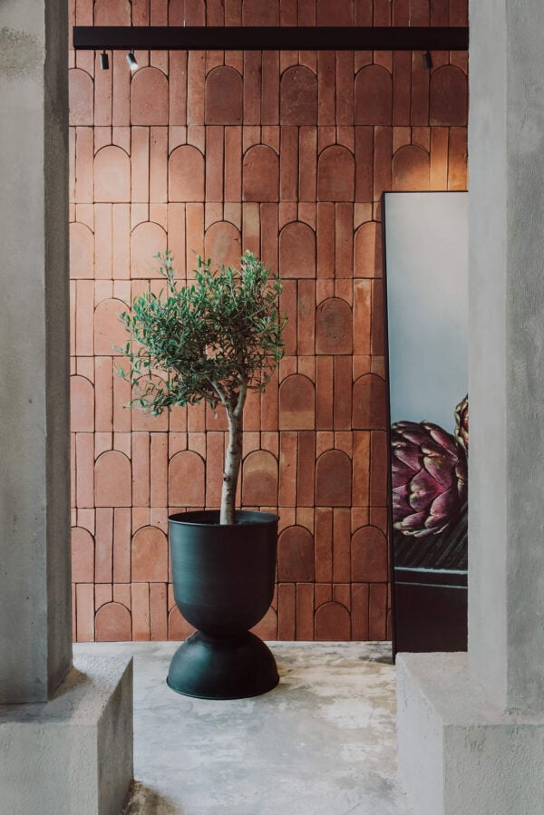 Nuestra baldosa de barro Vélez Acueducto utilizado en pared