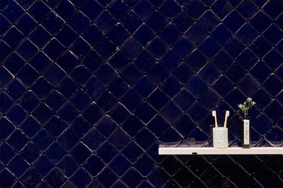 azulejo de barro azul