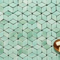 azulejos artesanales de color verde