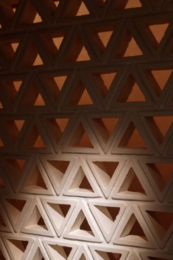 Detalle de la celosía Axarqa de todobarro